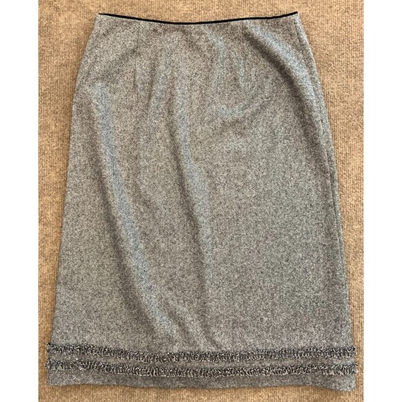 Ann Taylor Skirt Womens 4 Pencil Wool Tweed Midi Stretch Lined Office Academia - Picture 2 of 7
